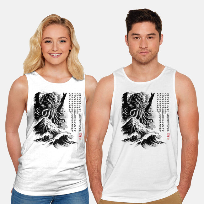 Great Old One Sumi-e-Unisex-Basic-Tank-DrMonekers