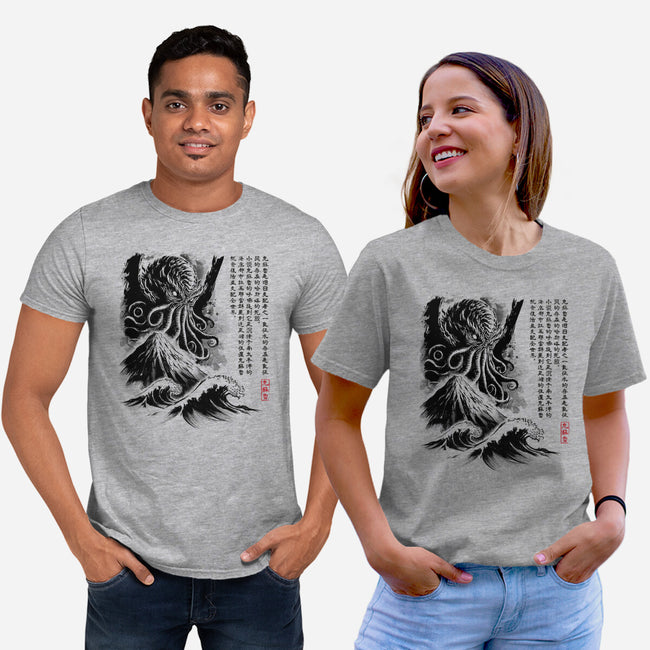 Great Old One Sumi-e-Unisex-Basic-Tee-DrMonekers