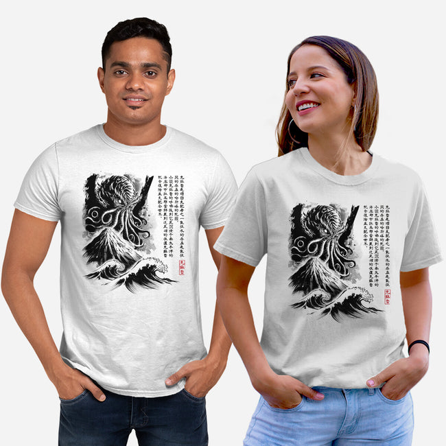 Great Old One Sumi-e-Unisex-Basic-Tee-DrMonekers