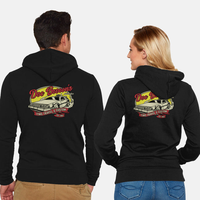 Doc's Automotive-Unisex-Zip-Up-Sweatshirt-retrodivision