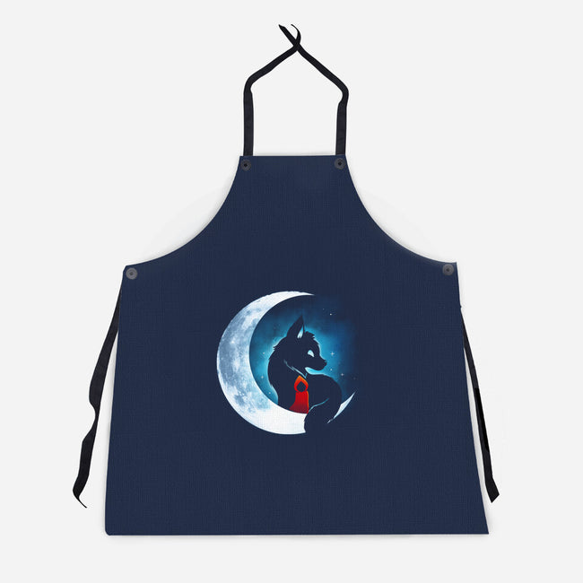 Red Wolf Moon-Unisex-Kitchen-Apron-Vallina84