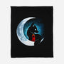 Red Wolf Moon-None-Fleece-Blanket-Vallina84