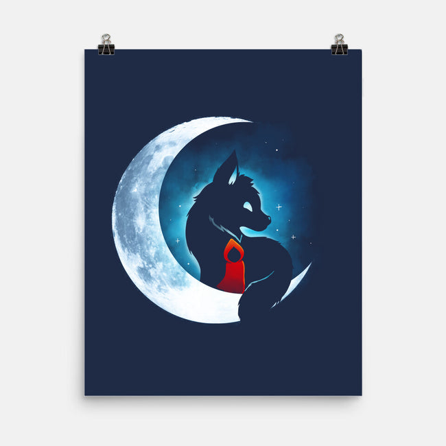 Red Wolf Moon-None-Matte-Poster-Vallina84