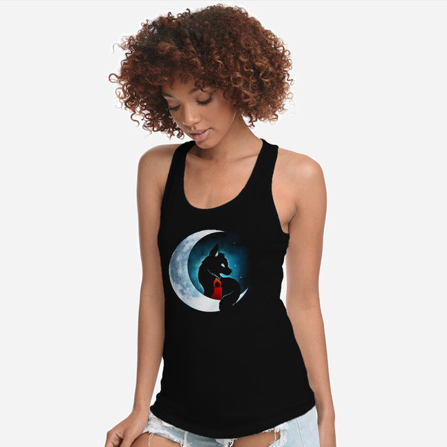 Red Wolf Moon-Womens-Racerback-Tank-Vallina84