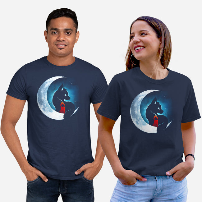 Red Wolf Moon-Unisex-Basic-Tee-Vallina84