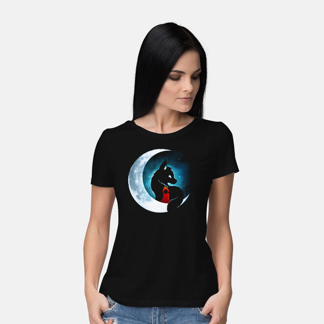 Red Wolf Moon-Womens-Basic-Tee-Vallina84