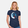 Red Wolf Moon-Womens-Fitted-Tee-Vallina84