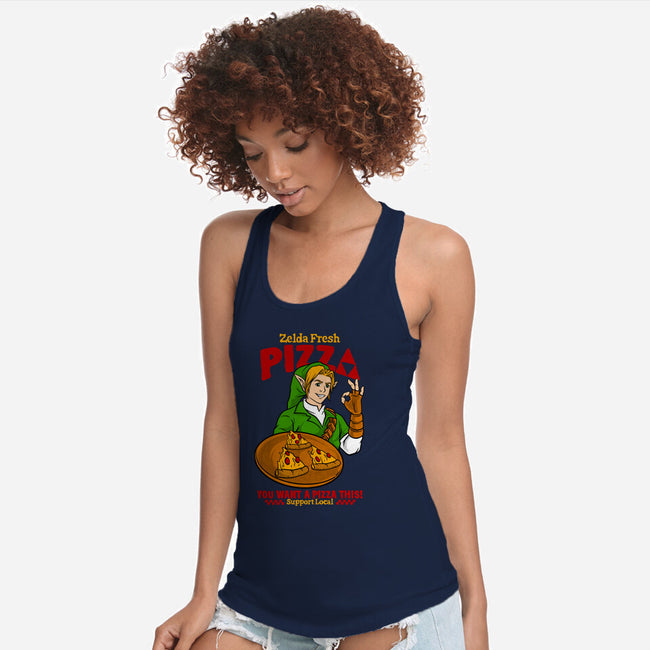 Fresh Pizza-Womens-Racerback-Tank-spoilerinc