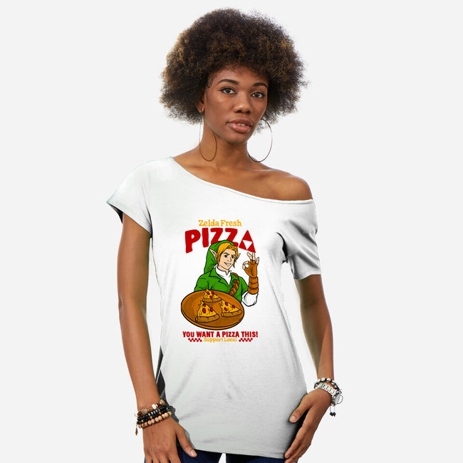 Fresh Pizza-Womens-Off Shoulder-Tee-spoilerinc