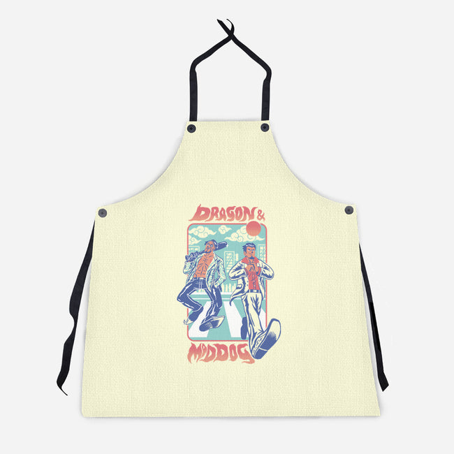 Dragon And Mad Dog-Unisex-Kitchen-Apron-Henrique Torres