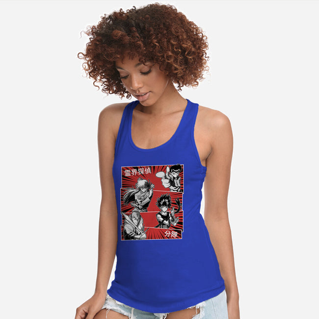 Spirit World Detectives-Womens-Racerback-Tank-Astrobot Invention