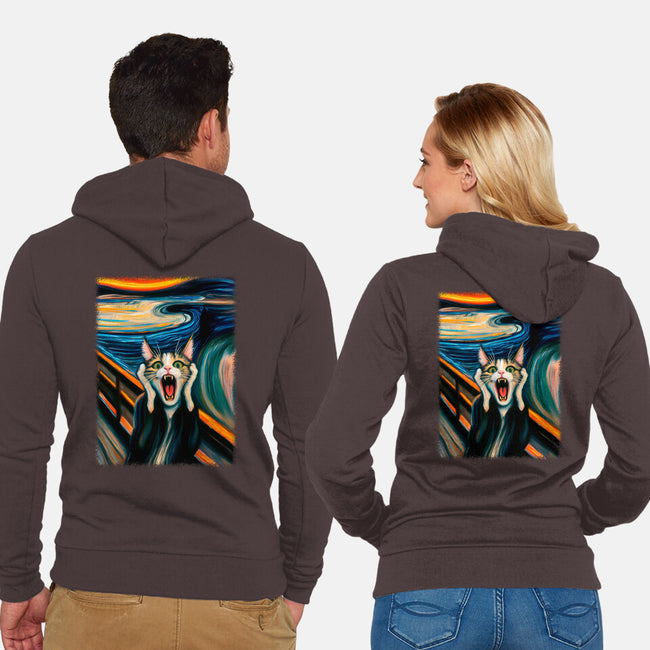 The Scream Of The Cat-Unisex-Zip-Up-Sweatshirt-ALMIKO