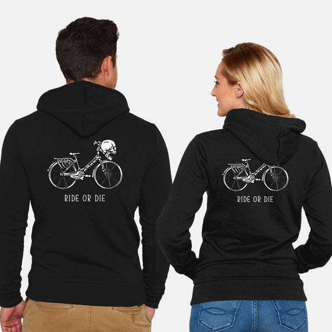 Bike Skeleton-Unisex-Zip-Up-Sweatshirt-tobefonseca