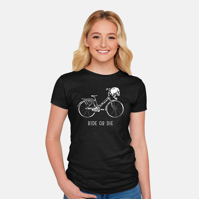 Bike Skeleton-Womens-Fitted-Tee-tobefonseca