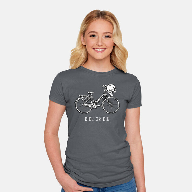 Bike Skeleton-Womens-Fitted-Tee-tobefonseca