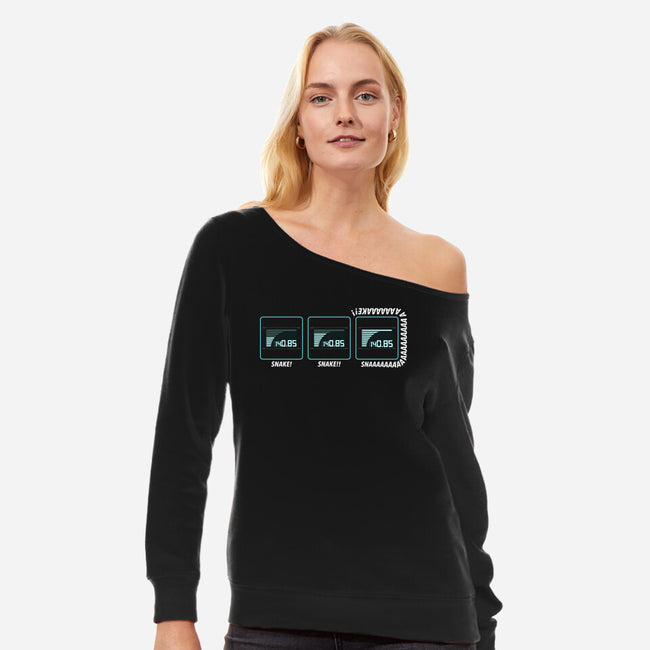 Missing Snake-Womens-Off Shoulder-Sweatshirt-rocketman_art