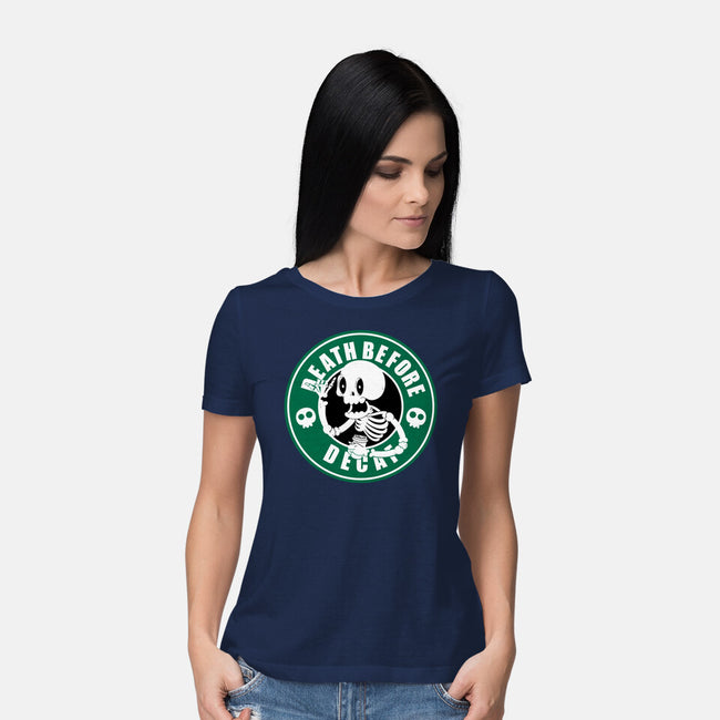 Death Over Decaf-Womens-Basic-Tee-Tri haryadi