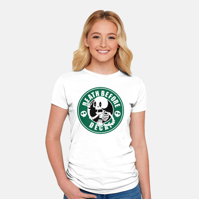 Death Over Decaf-Womens-Fitted-Tee-Tri haryadi