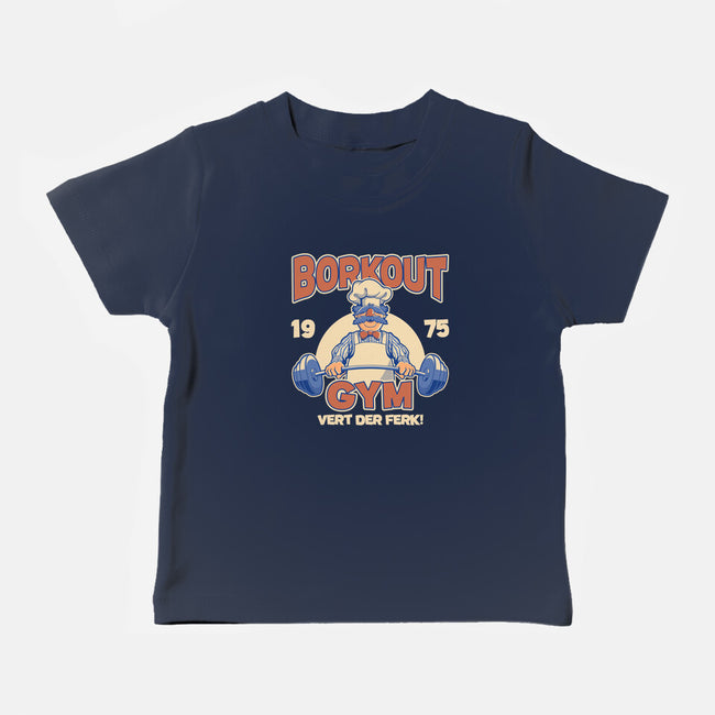 Borkout Gym-Baby-Basic-Tee-retrodivision