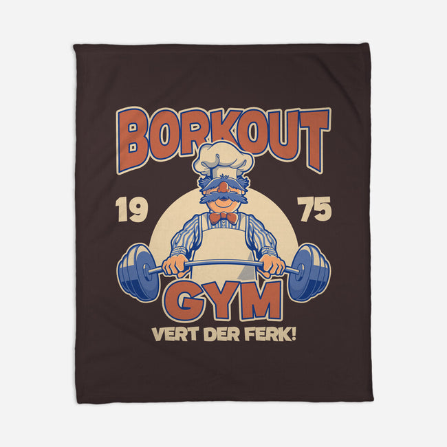 Borkout Gym-None-Fleece-Blanket-retrodivision