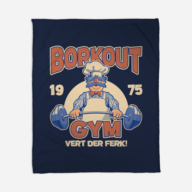 Borkout Gym-None-Fleece-Blanket-retrodivision