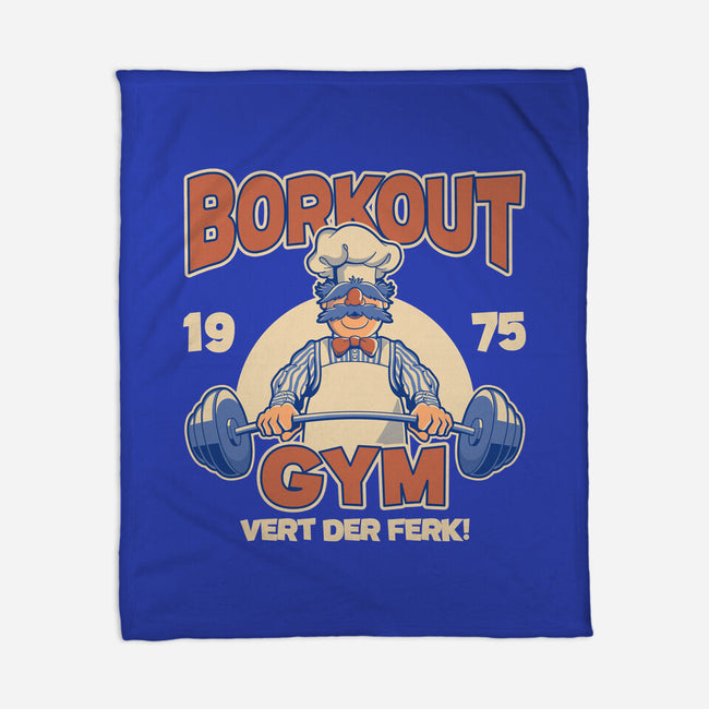 Borkout Gym-None-Fleece-Blanket-retrodivision