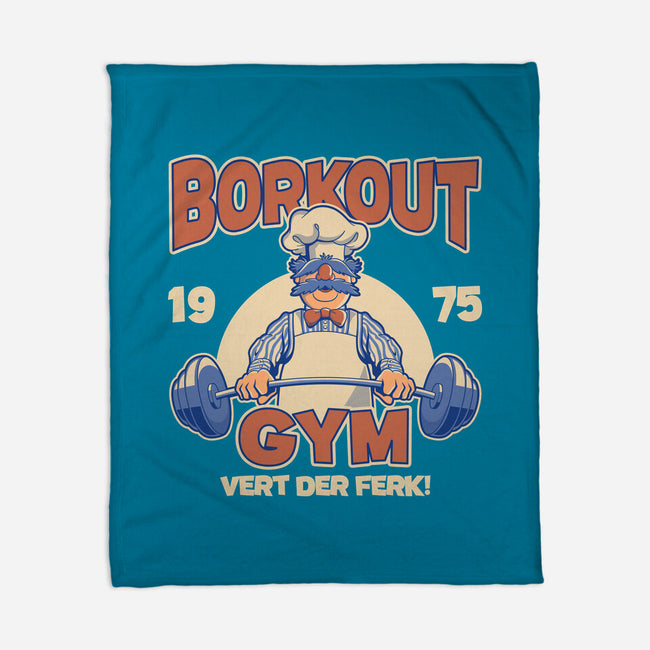 Borkout Gym-None-Fleece-Blanket-retrodivision