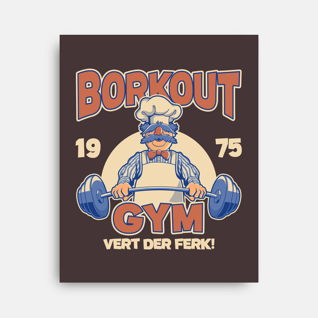 Borkout Gym-None-Stretched-Canvas-retrodivision