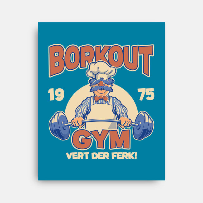 Borkout Gym-None-Stretched-Canvas-retrodivision