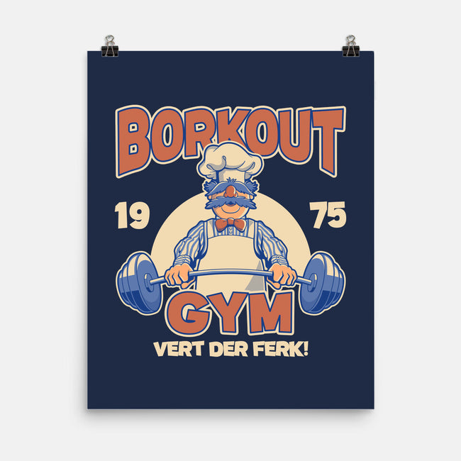 Borkout Gym-None-Matte-Poster-retrodivision