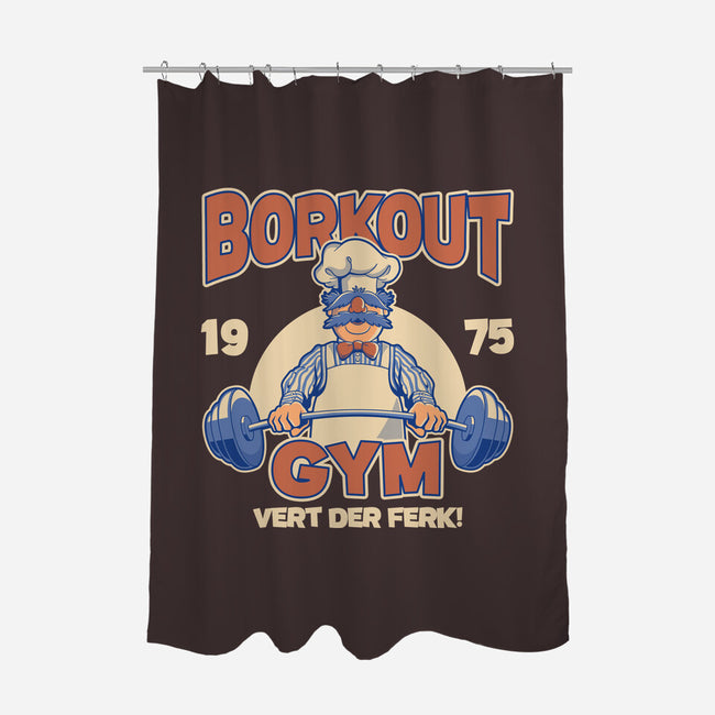 Borkout Gym-None-Polyester-Shower Curtain-retrodivision