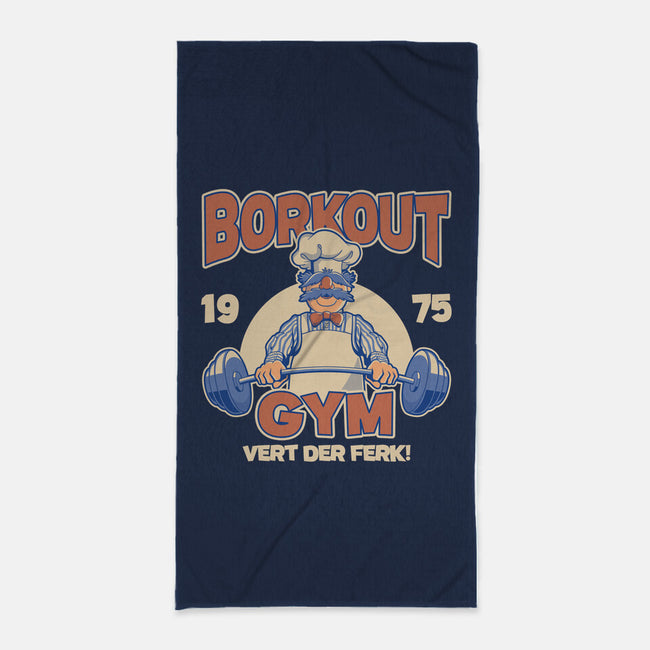 Borkout Gym-None-Beach-Towel-retrodivision