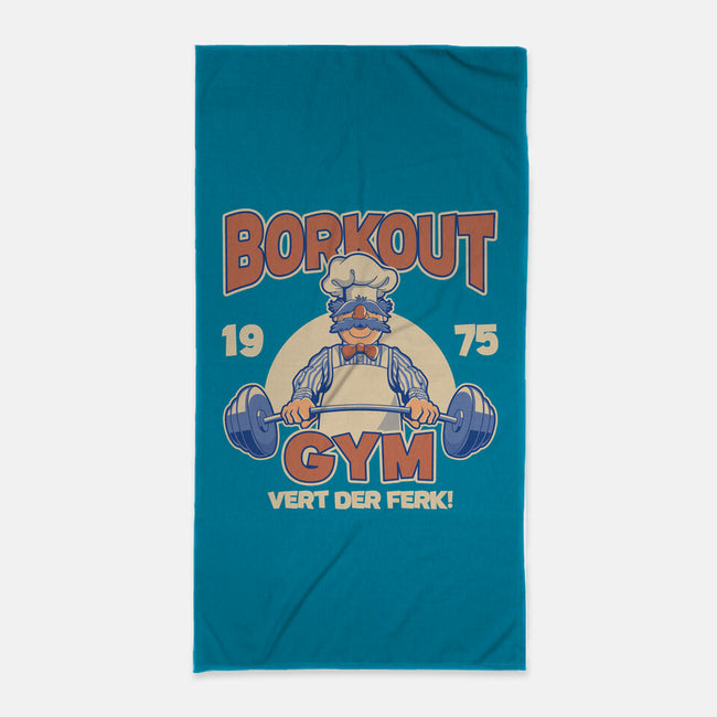 Borkout Gym-None-Beach-Towel-retrodivision