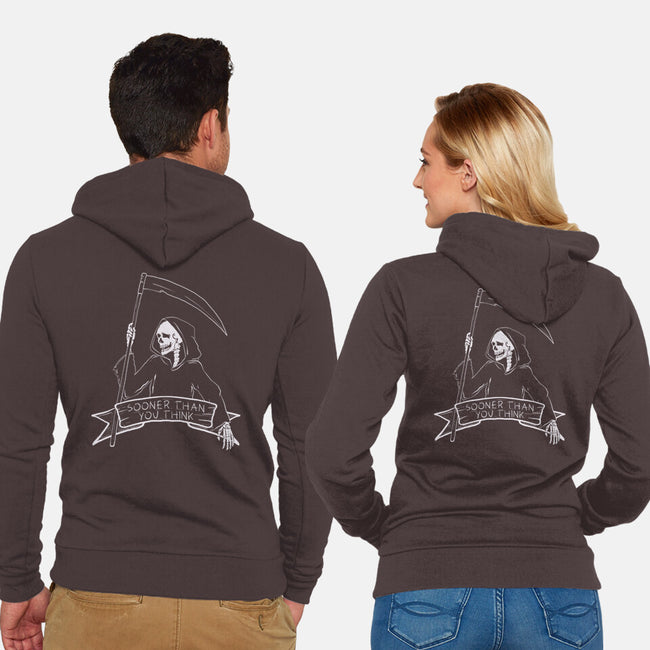 Sooner Than You Think-Unisex-Zip-Up-Sweatshirt-Claudia