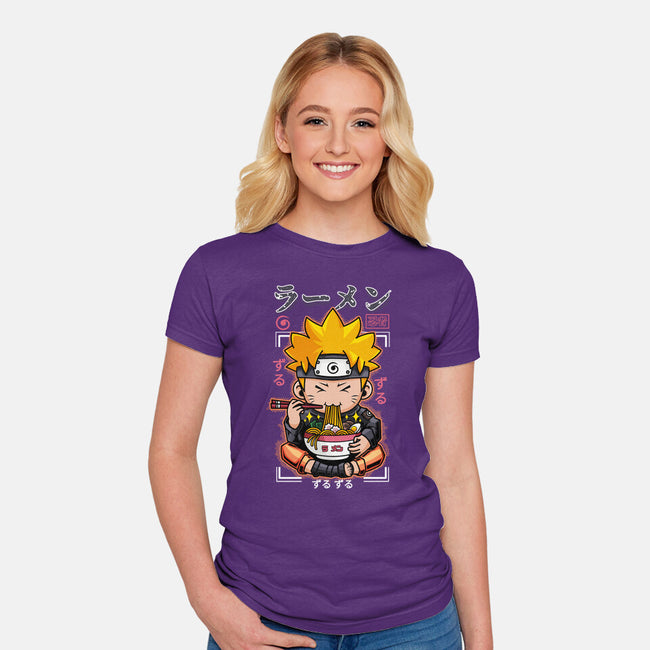 Ninja Noodles-Womens-Fitted-Tee-mystic_potlot