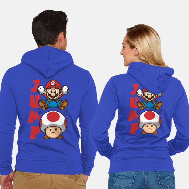 Toad Jump-Unisex-Zip-Up-Sweatshirt-Astoumix