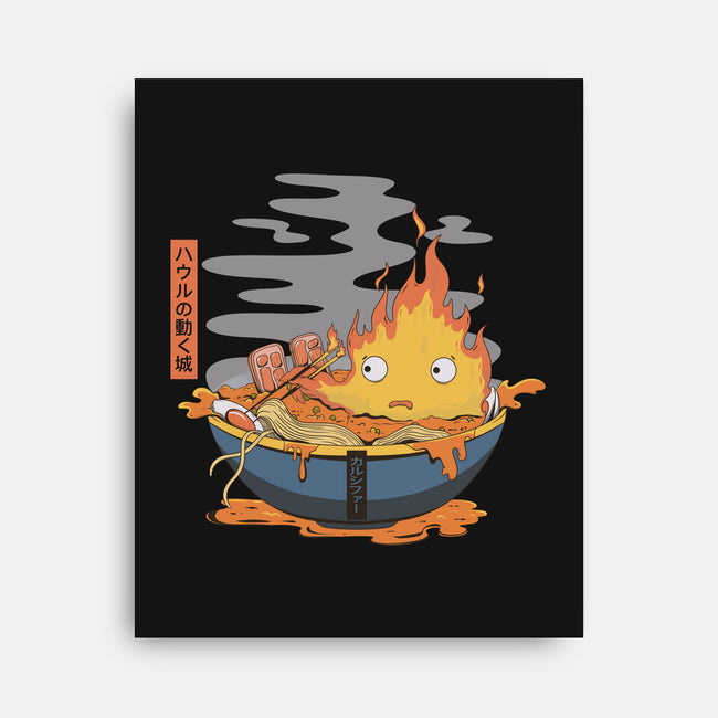 Calcifer Ramen-None-Stretched-Canvas-Claudia