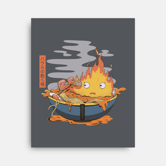 Calcifer Ramen-None-Stretched-Canvas-Claudia