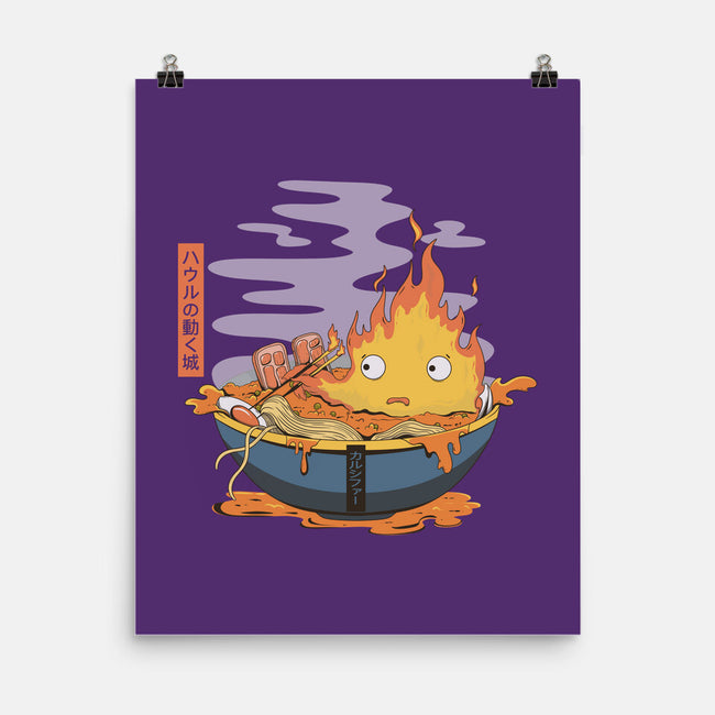 Calcifer Ramen-None-Matte-Poster-Claudia