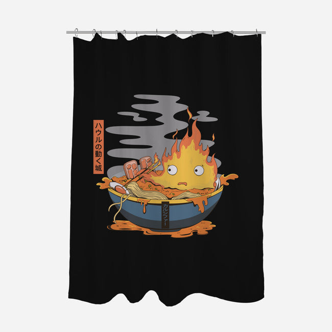 Calcifer Ramen-None-Polyester-Shower Curtain-Claudia