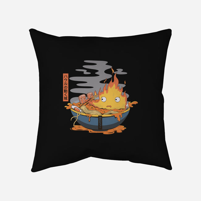 Calcifer Ramen-None-Removable Cover-Throw Pillow-Claudia