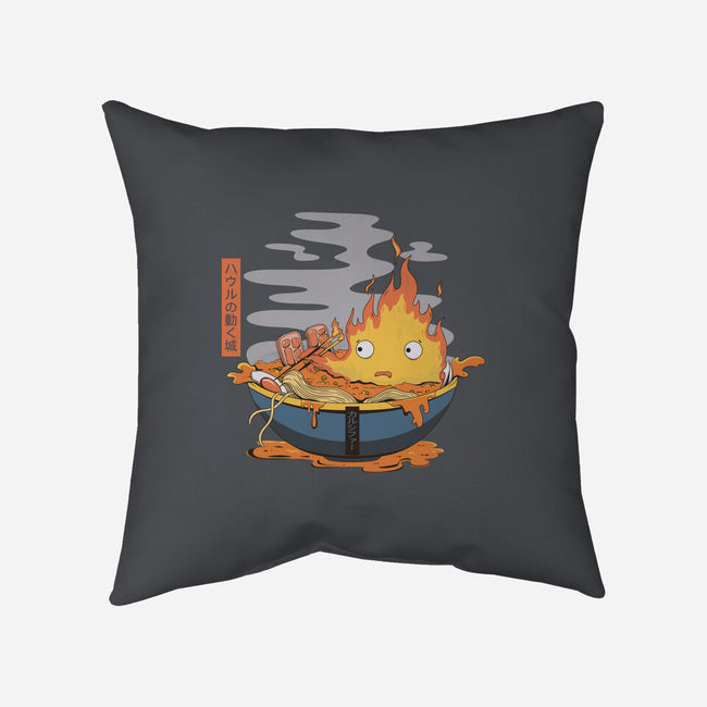 Calcifer Ramen-None-Removable Cover-Throw Pillow-Claudia