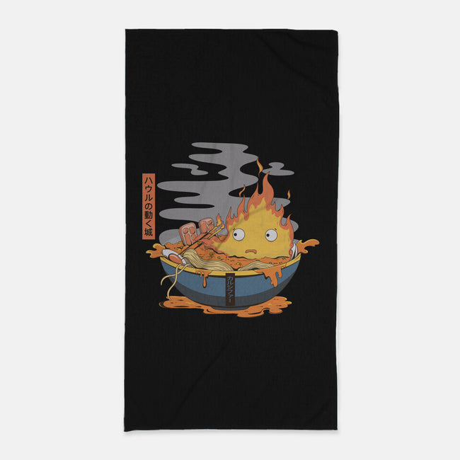 Calcifer Ramen-None-Beach-Towel-Claudia