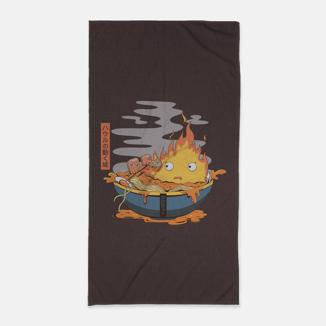 Calcifer Ramen-None-Beach-Towel-Claudia