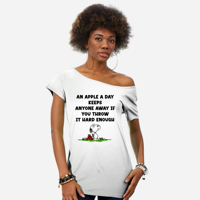 An Apple A Day-Womens-Off Shoulder-Tee-drbutler