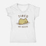 Tired As Duck-Womens-V-Neck-Tee-kg07