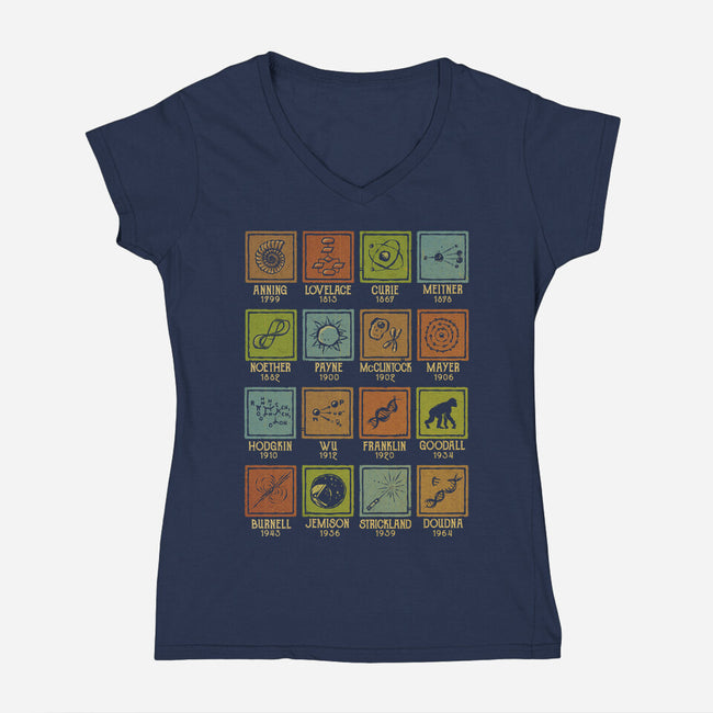 Women In Science-Womens-V-Neck-Tee-kg07