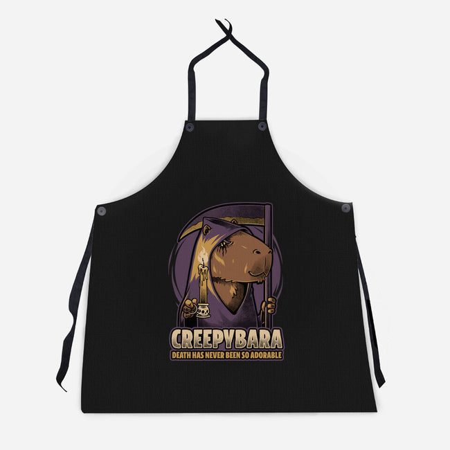 Creepy Death Capybara-Unisex-Kitchen-Apron-Studio Mootant