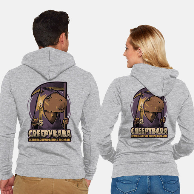 Creepy Death Capybara-Unisex-Zip-Up-Sweatshirt-Studio Mootant