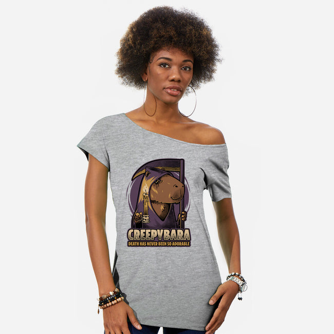 Creepy Death Capybara-Womens-Off Shoulder-Tee-Studio Mootant